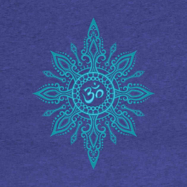 Intricate Blue Yoga Om Star by jeffbartels